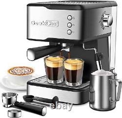Geek Chef Coffee Espresso Machine steam wand, cup warmer, 20 bar pump 1.45L