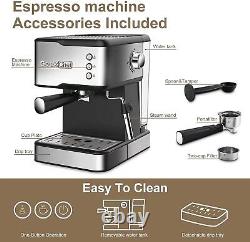 Geek Chef Coffee Espresso Machine steam wand, cup warmer, 20 bar pump 1.45L