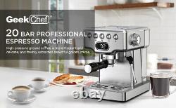 Geek Chef Espresso Machine, 20 bar espresso machine with milk frother for latte, c