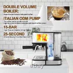 Gevi Espresso Machine 15 Bar Coffee Machine with Foaming Milk Frother Wand for E