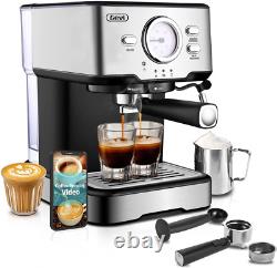 Gevi Espresso Machine with Steamer 15 Bar Pump Pressure, Cappuccino Coffee Maker
