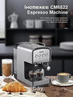 Ihomekee Espresso Machine 15 Bar, Coffee Maker for Cappuccino and Latte Maker