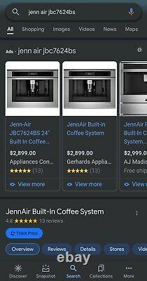 Jenn-Air JBC7624BS Built-In Coffee Espresso machine Stainless Steel