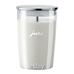 Jura E8 Smart Espresso Coffee Machine, White & Glass Milk Container Bundle Set