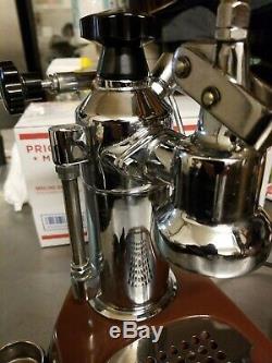 La Pavoni Professional Espresso Machine withVintage Brown Base Italian Coffee