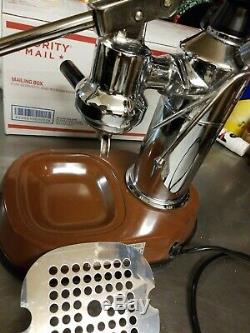La Pavoni Professional Espresso Machine withVintage Brown Base Italian Coffee