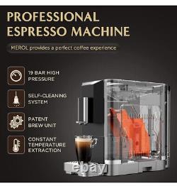 MEROL Super Automatic Espresso Coffee Machine, 19 Bar Barista Pump