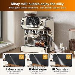 Mcilpoog Espresso Machine with Milk Frother, Semi Automatic Coffee Machine with G