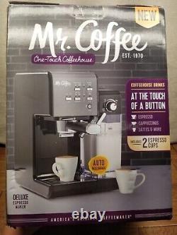 Mr. Coffee 19 Bar Programmable Espresso Maker Machine Black. 2 mugs included