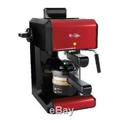 Mr. Coffee Cafe 20 Ounce Steam Automatic Red Espresso And Cappuccino Machine New