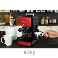 Mr. Coffee Cafe 20 Ounce Steam Automatic Red Espresso And Cappuccino Machine New