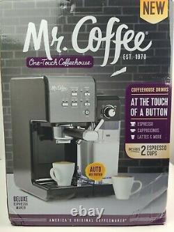 Mr. Coffee One Touch Coffee House Espresso And Cappuccino Machine Dark Stainless