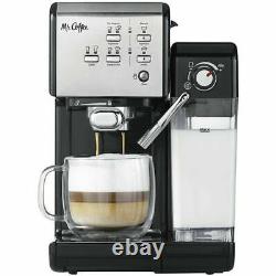 Mr. Coffee One-Touch Espresso Machine with Milk Frother Silver BVMC-EM7000DS