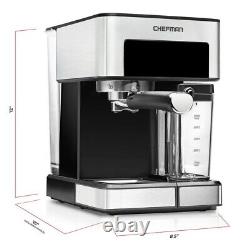 NEW Chefman Barista Pro Espresso Cappuccino Machine Stainless Steel 1.8L, 6-in-1