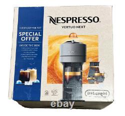 Nespresso Vertuo Next Coffee Machine By De'Longhi Gray + Iced Coffee Kit