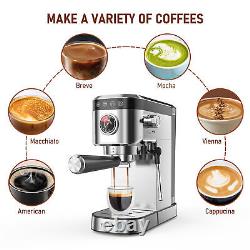 SEJOY Espresso Machines 20Bar Cappuccino Coffee Maker with Milk Frother Steam Wand