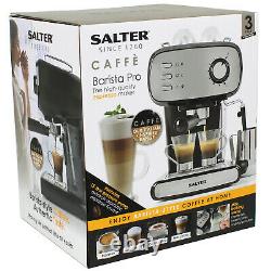 Salter Cafe Barista Pro Coffee Espresso Maker 15 Bar Latte Milk Frothing Machine