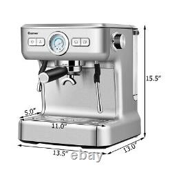 Semi-Auto Espresso Machine Maker Water Tank Pump Pressure with Milk Frother Wand