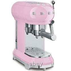 Smeg 50's Retro Style Aesthetic Espresso Coffee Machine, Pink