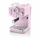 Swan Retro Pump Espresso Coffee Machine, Pink, 15 Bars Of Pressure, Milk
