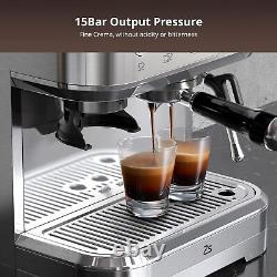 Upgrade Espresso Machine 15Bar Coffee Maker Cappuccino with Milk Frother Grinder