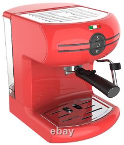 Vintage Traditional Pump Espresso Coffee Machine Manual Cappuccino Latte Red