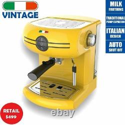 Vintage Traditional Pump Espresso Manual Coffee Machine Not Delonghi -Yellow