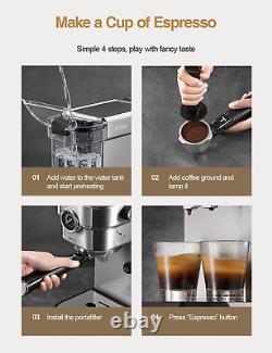 Yabano Espresso Machine, 15 Bar Expresso Coffee Machine with Milk Frother Wand f